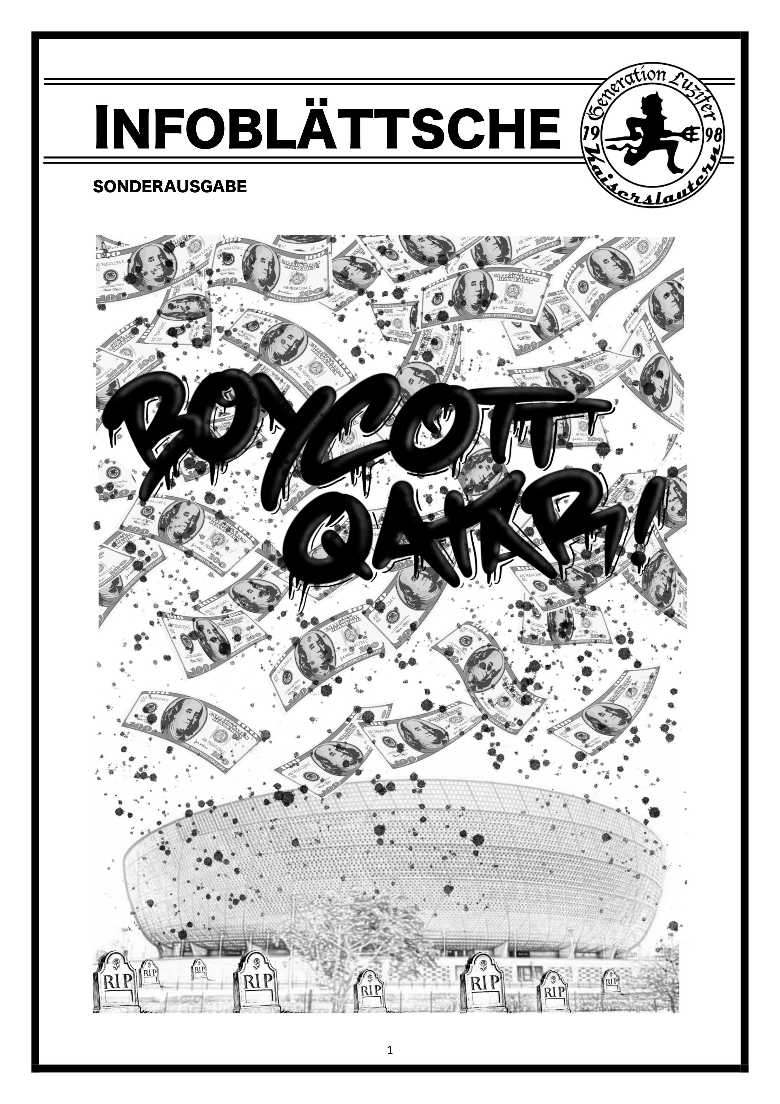 Infoblaettsche Boycott Qatar Cover